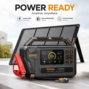 6000A Portable Car Jump Starter with Built-in OBD2 Scanner and 160PSI Air Compressor, 24000mAh 12V Ultra Safe Lithium Jump Box Battery Pack Power Bank with Fast Charge LED Light for Cars Trucks SUVs RVs Roadside Emergency Winter Driving