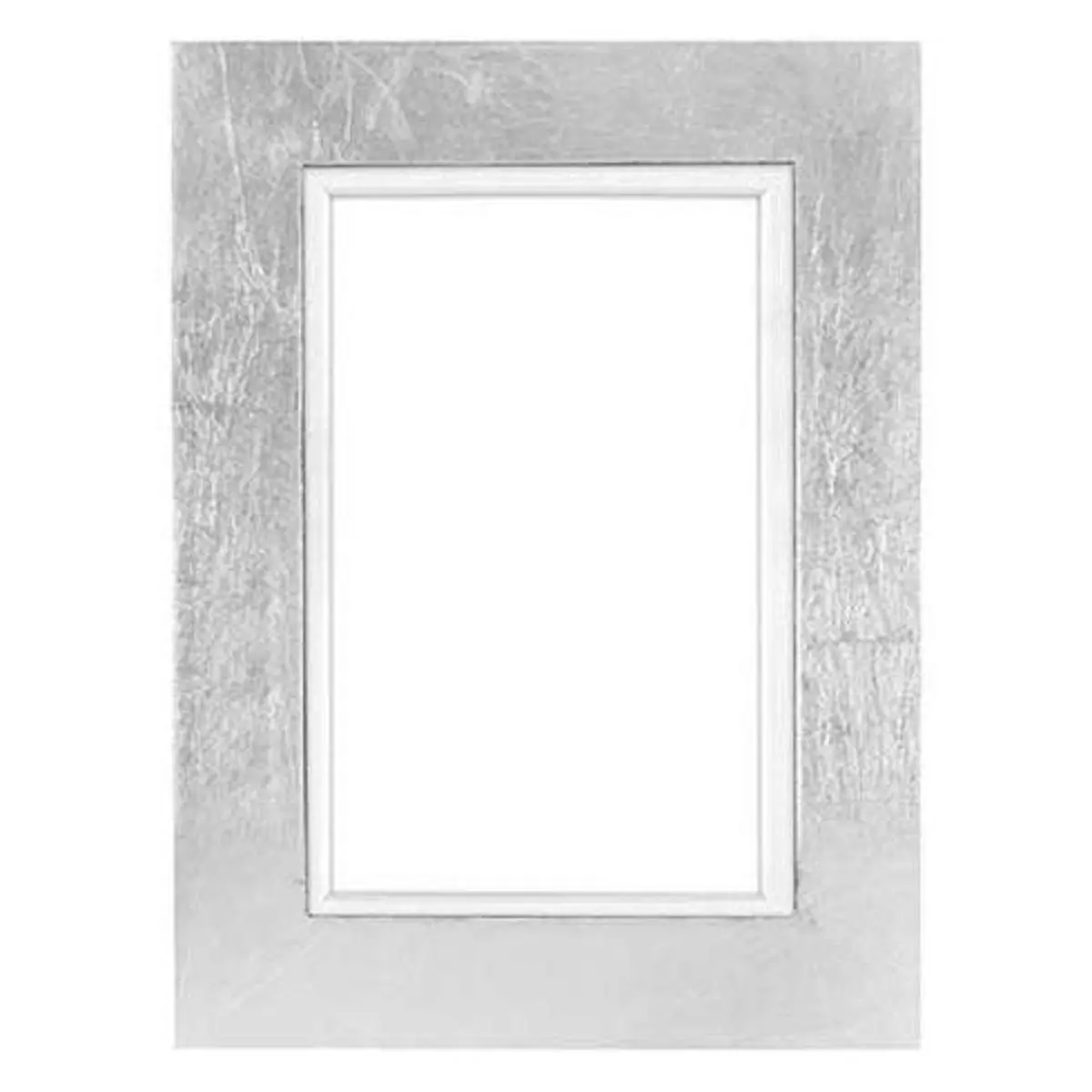 Framatic Aria Modern Wood Photo Frame, 4x6 Picture Display with Silver Metal Leaf Finish, Elegant Room Decor & Gift