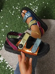 Women's Fashion Multicolor Sandals, Trendy and Stylish, Comfortable and Versatile, Summer Must-Have Footwear for Women