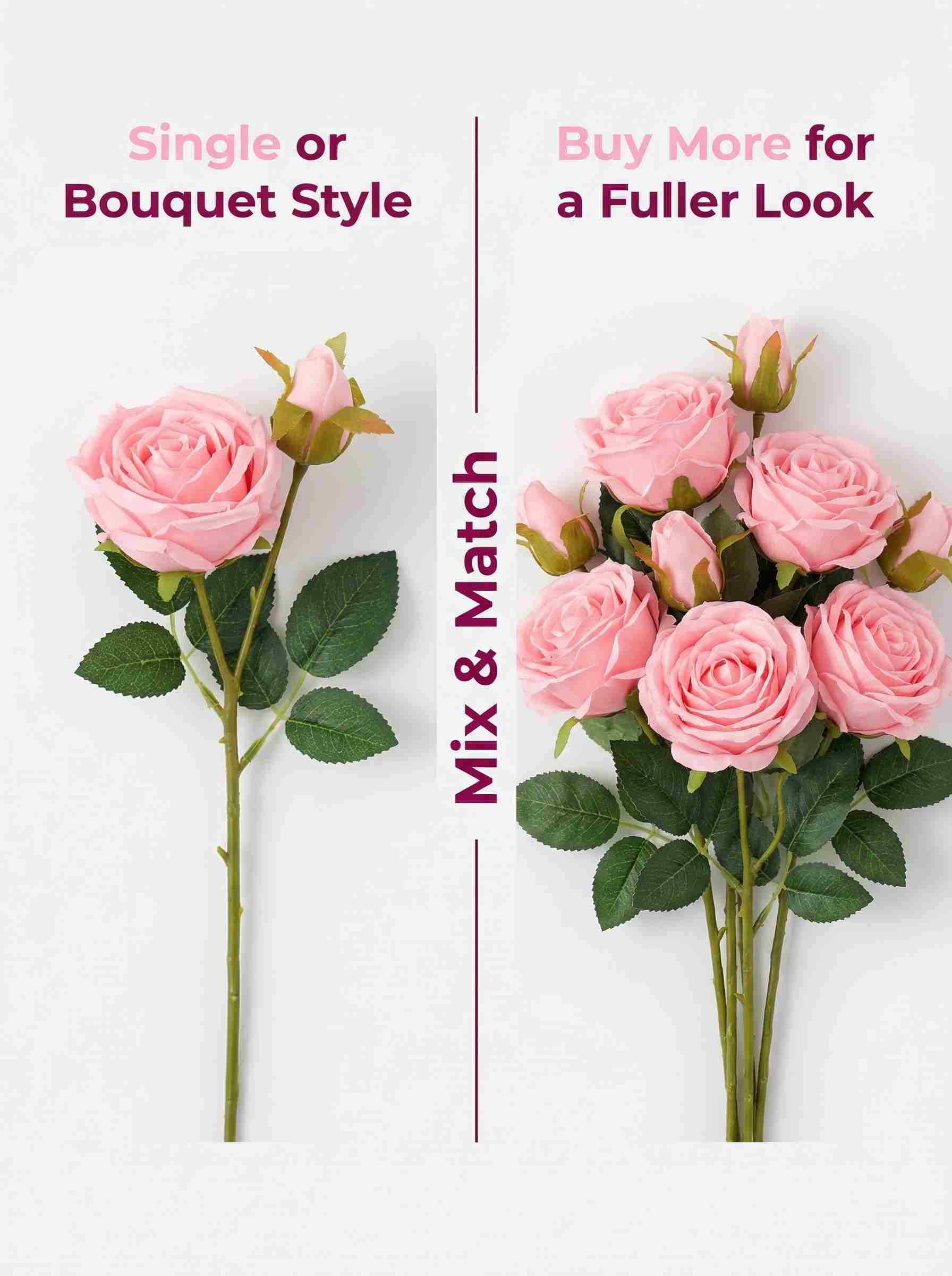 Empress Rose Artificial Flowers,Flowers with Long Stems for Valentines Day Wedding Bouquets Home Decoration Party Centrepieces & DIY Floral Arrangements