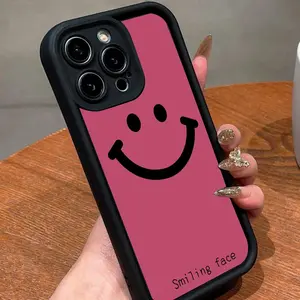 Smile Face Pattern Phone Case, 1 Count Phone Protective Cover, Shockproof Phone Cases Compatible with iPhone 7 8 X 11 12 13 14 15 Pro Max