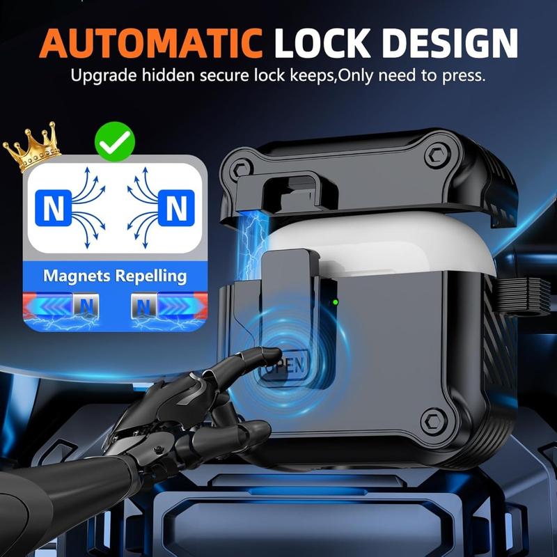 Compatible Case for AirPods 4th Generation, with Cleaner Kit, Automatic Snap Switch Secure Charging Cover for New AirPods 4 [with Active Noise Cancellation] (2024)-Black