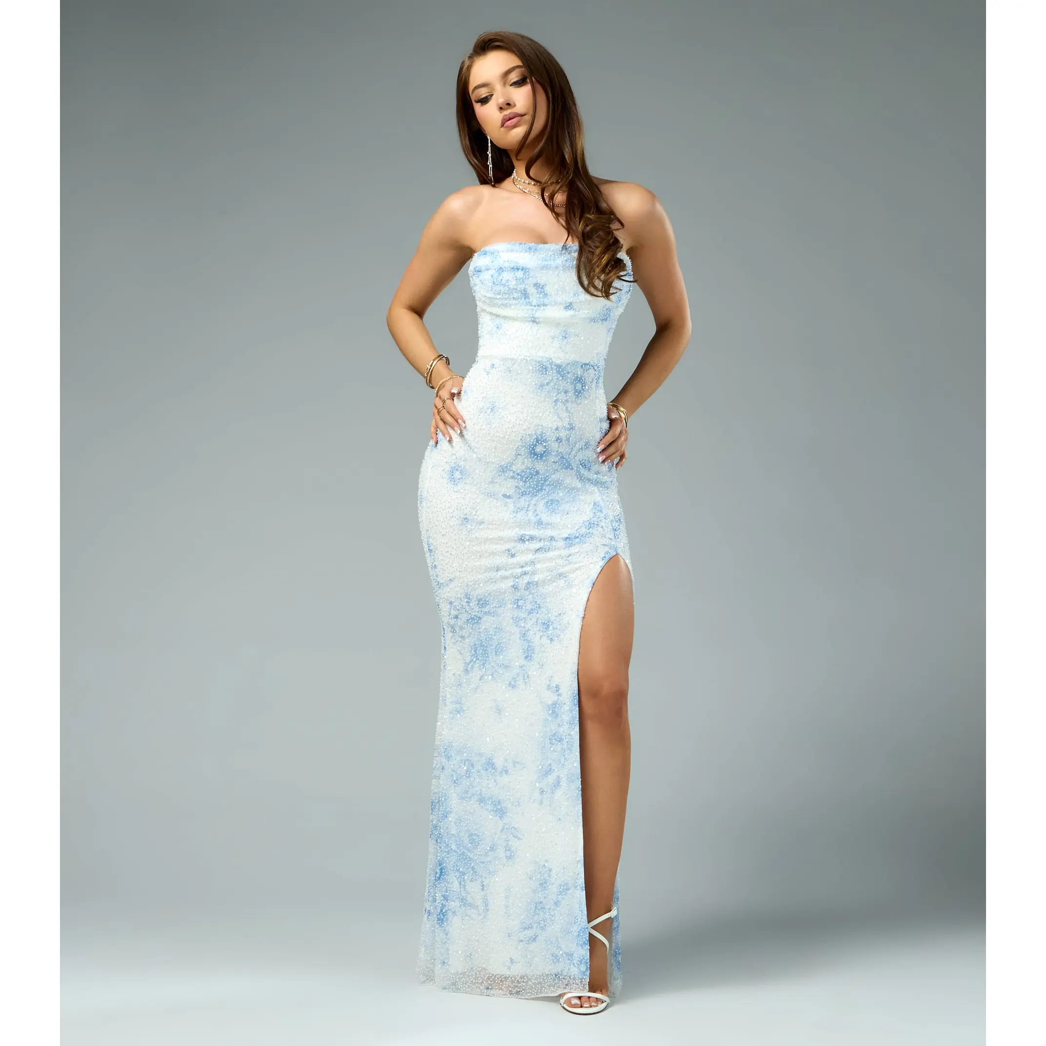 Ana Floral Sequin Beaded Formal Dress - TikTok Shop Ana Floral Sequin Beaded Formal Dress - TikTok Shop