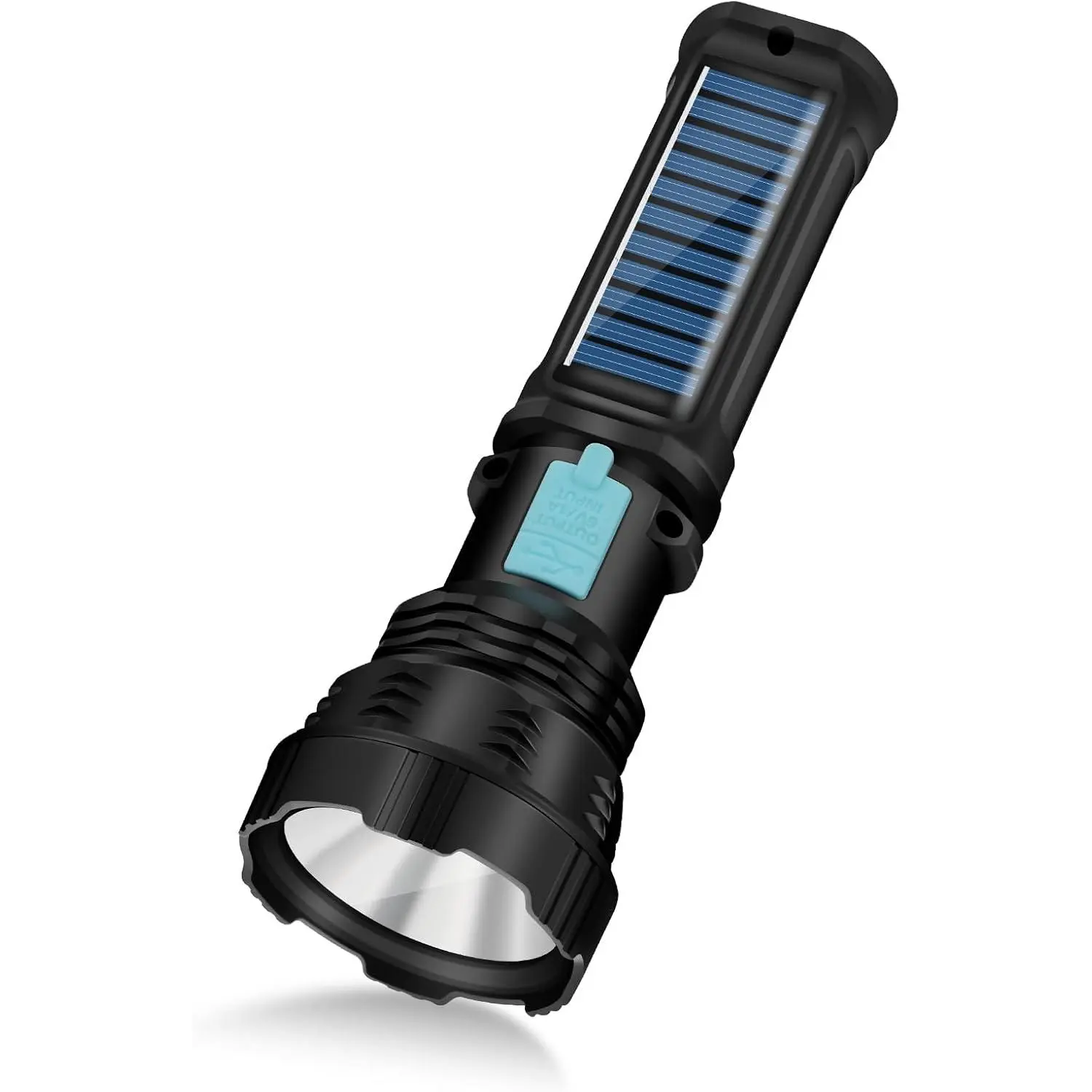 Led Solar Flashlight, 1500 Lumens Led Solar Handheld Rechargeable Flashlights with IP65 , 2000mAh  for   Camping (1 Pack)