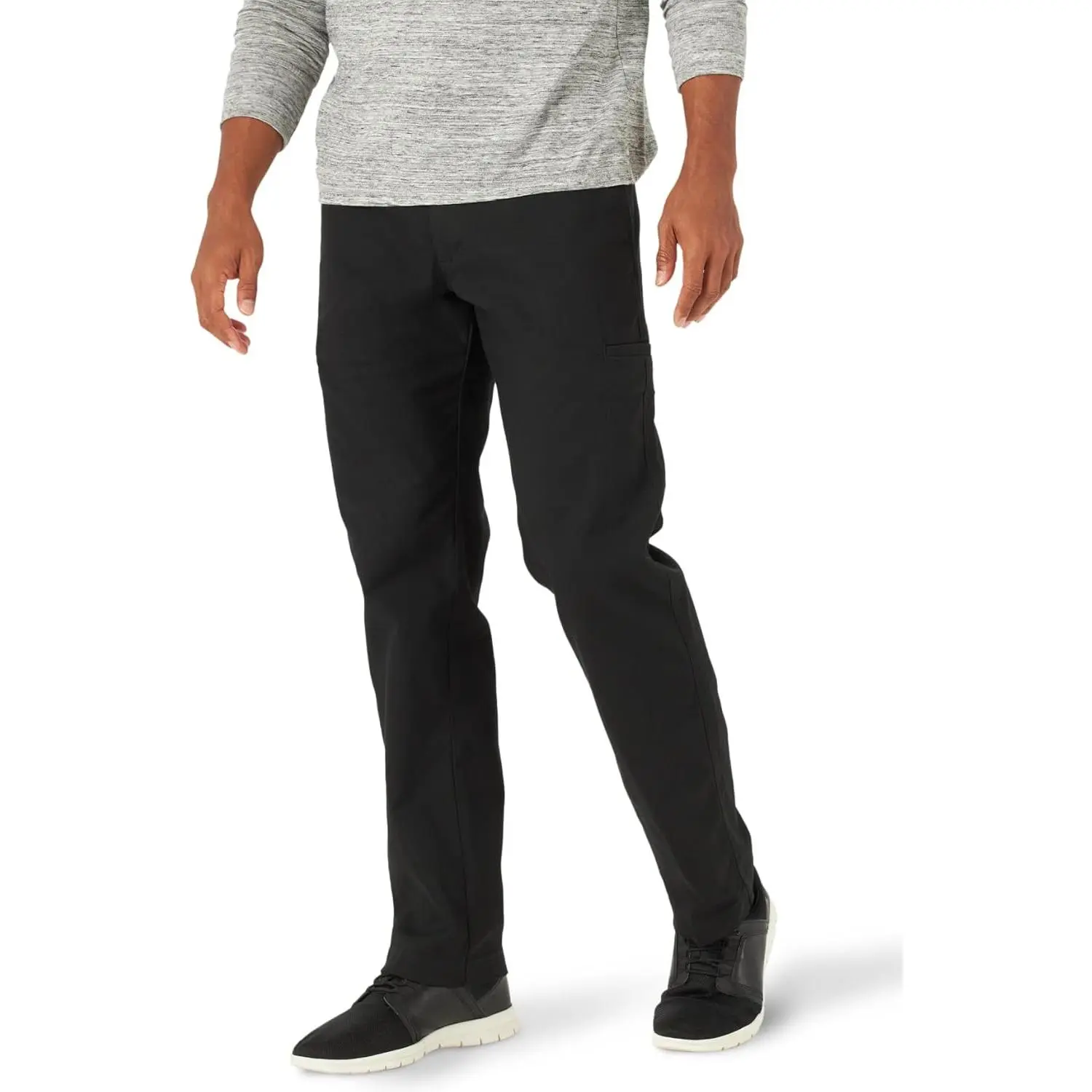 Lee Men's Extreme Motion Fitted Mid Waist Cargo Pants - Stretch Cotton Canvas Fabric, Straight Athletic Fit, Zipper Pockets, All Seasons Menswear Bottoms, Casual, Plain, Trouser, Straight Leg, Extreme Stretch, Machine Wash, Clothes, Custom-Fitted Men's Pa