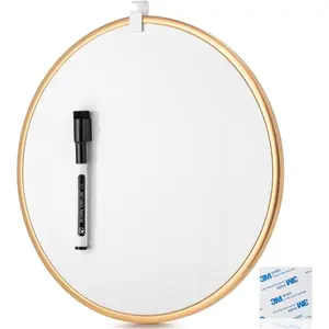 - Round Dry Erase Board, 11.5" with a Black Dry Erase Marker,  Frame, Small White Board