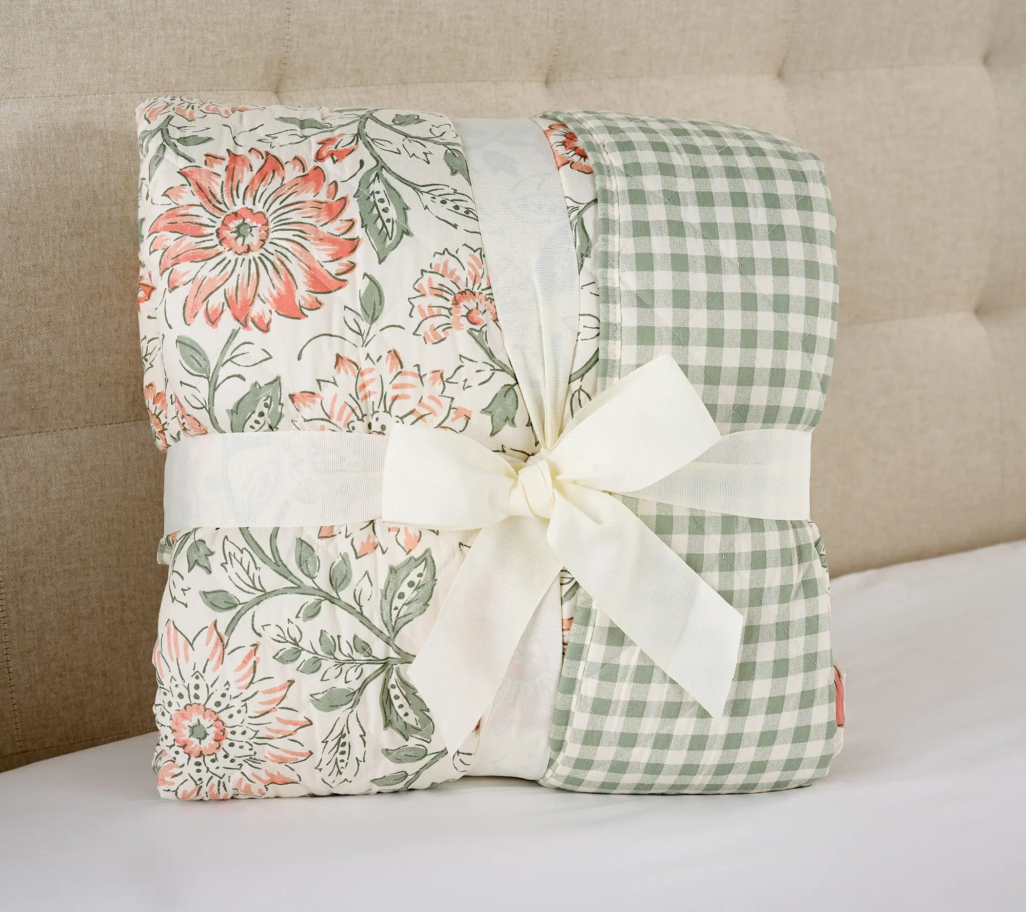 Home Reflections Garden Party Quilt & Sham Set - Queen