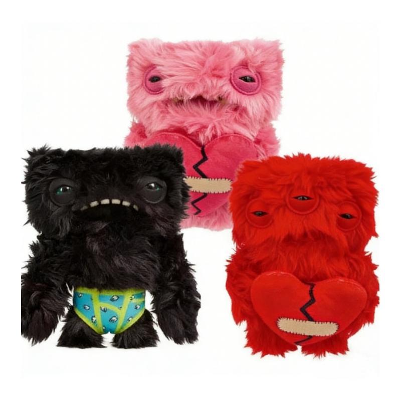 Fuggler Funny Monster Plush 3-Pack | Pink Red Black | Adorable Stuffed Doll Set | Premium Quality | Ideal Gift for Birthday Wedding Friends Home Decor
