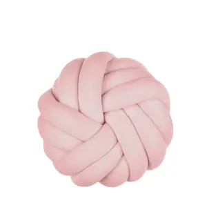 Pillow Ball, Soft Dusty Pink Home Decor Knotted Pillows, Cute Knot Pillow Round Velvet Plush Throw Pillow, Aesthetic Decorative Pillows for Bed, Floor, Couch, Bedroom, Soft Cushions