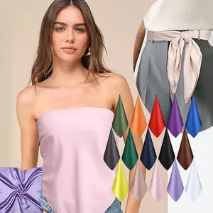 15 Pack 19 in Solid Color Small Handkerchief Headscarf Accessory Small Scarves Fashion Accessories