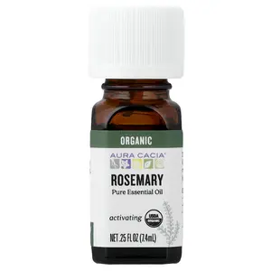 Aura Cacia Pure Essential Oil, Organic Rosemary, 0.25 fl oz (7.4 ml)