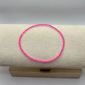 Neon Pink Seed Bead Bracelet