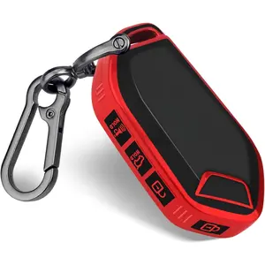 for KIA Key Fob Cover with keychian,TPU Protection Key Case Compatible with Telluride 2023 2024 2025 EV5 Sorento K4 K5 GT-Line Remote Smart Key Fob Protector (Red)