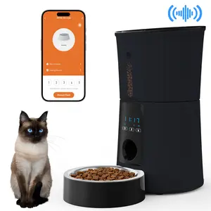 Smart Auto Cat Feeder - 2.4G WiFi & APP Control, Dual Power Backup, 10s Voice Recording & Desiccant for Fresh Food