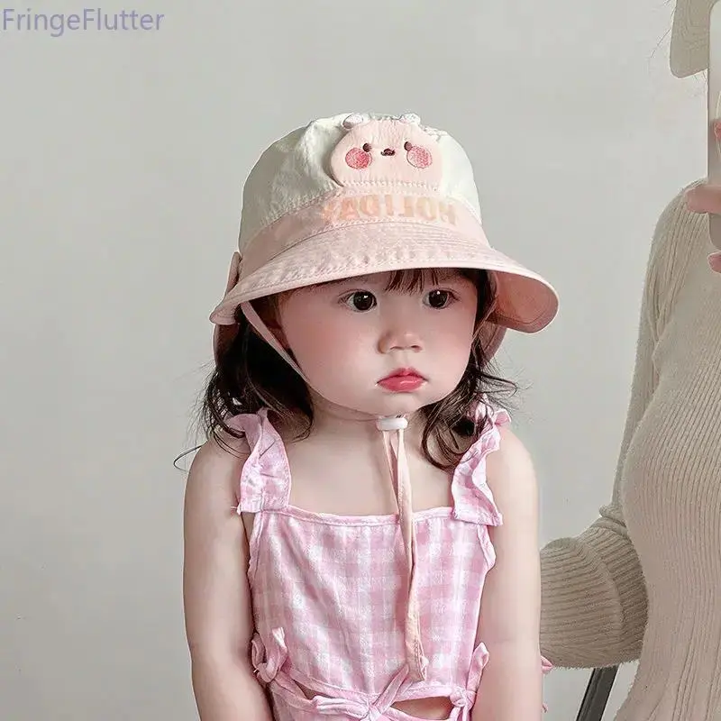 Cartoon Wide Brim Bucket Hat | Lightweight Quick-Dry Breathable Summer Sun Hat with Adjustable Strap, Soft Sun Protection for Beach, Travel, Park & Outdoor Activities