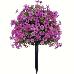 Artificial Flower Plant with Ground Spike, Faux Flower Plant, Fake Flower, Fake Blossom Plants for Indoor & Outdoor Garden Courtyard Spring Summer Wedding Decorations, Fruit