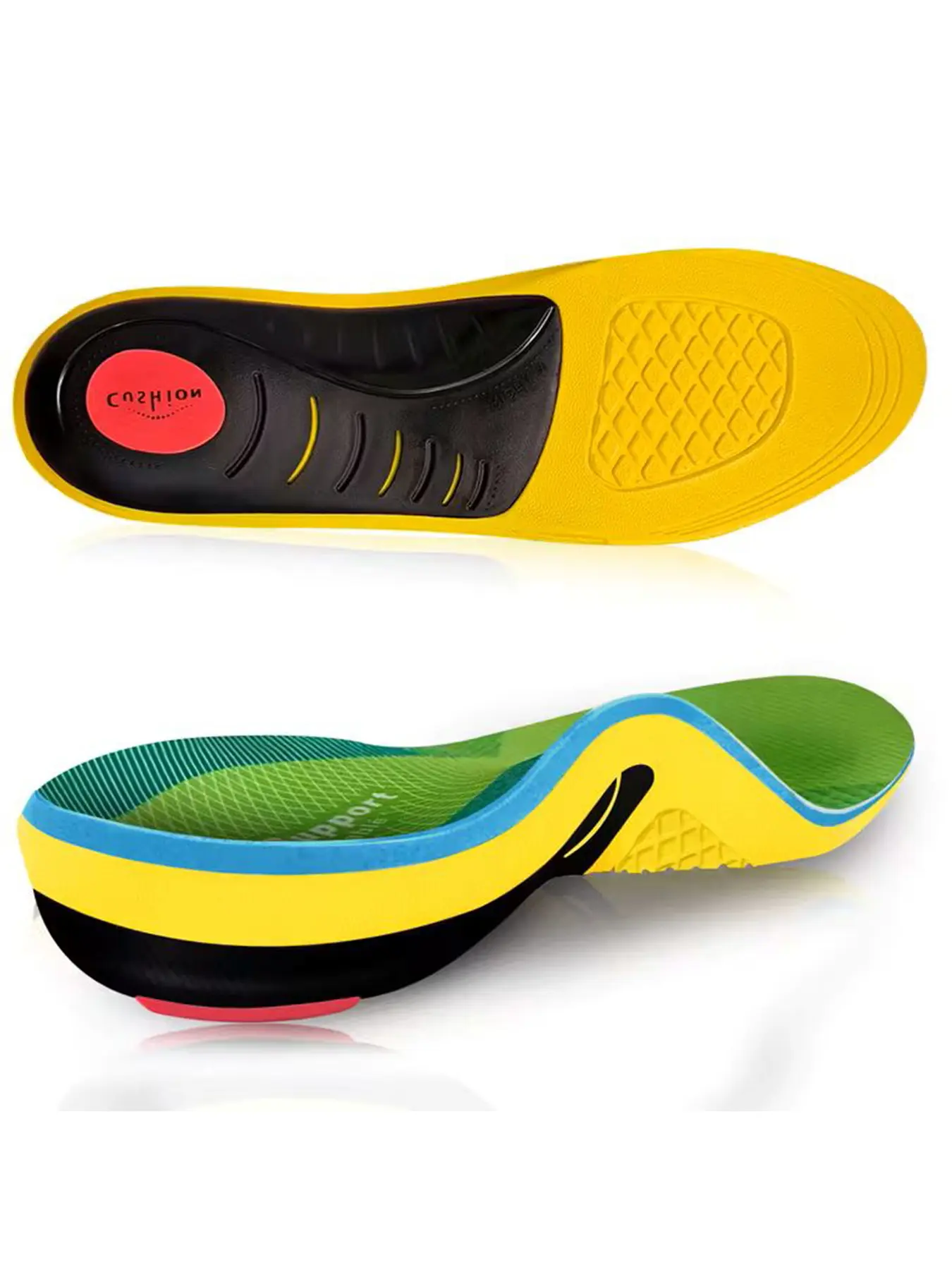 Pain Relief Orthotic Insoles, High Arch Support for Plantar Fasciitis, Shock Absorbing Cushion Insoles, Unisex Flat Foot Correction Orthopedic Inserts for Work Boots, Cushioning Insoles, Insoles For Flat Feet, Pressure Relief Insole