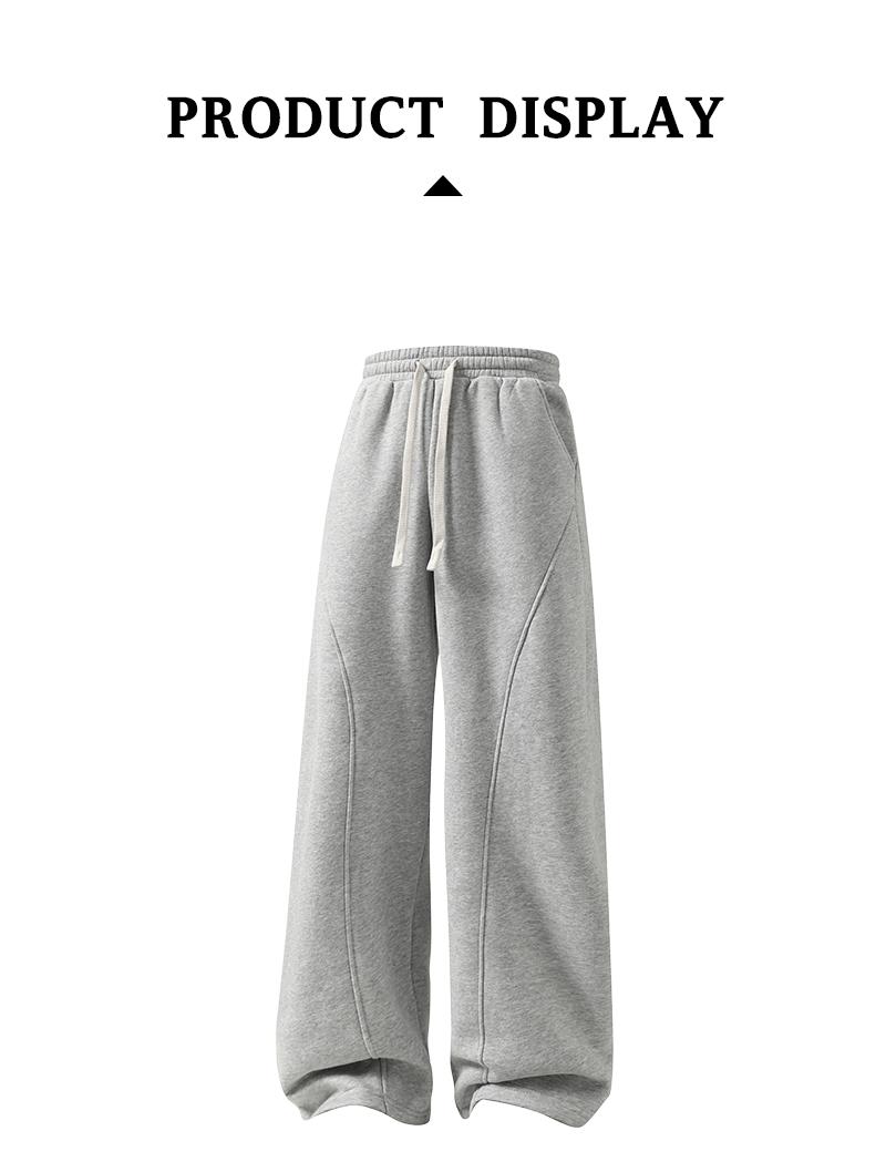 Men's Fleece Thermal Lined Sweatpants Oversize Drawstring Waist Casual Loose Pants for Fall Winter School Season Daily Wear
