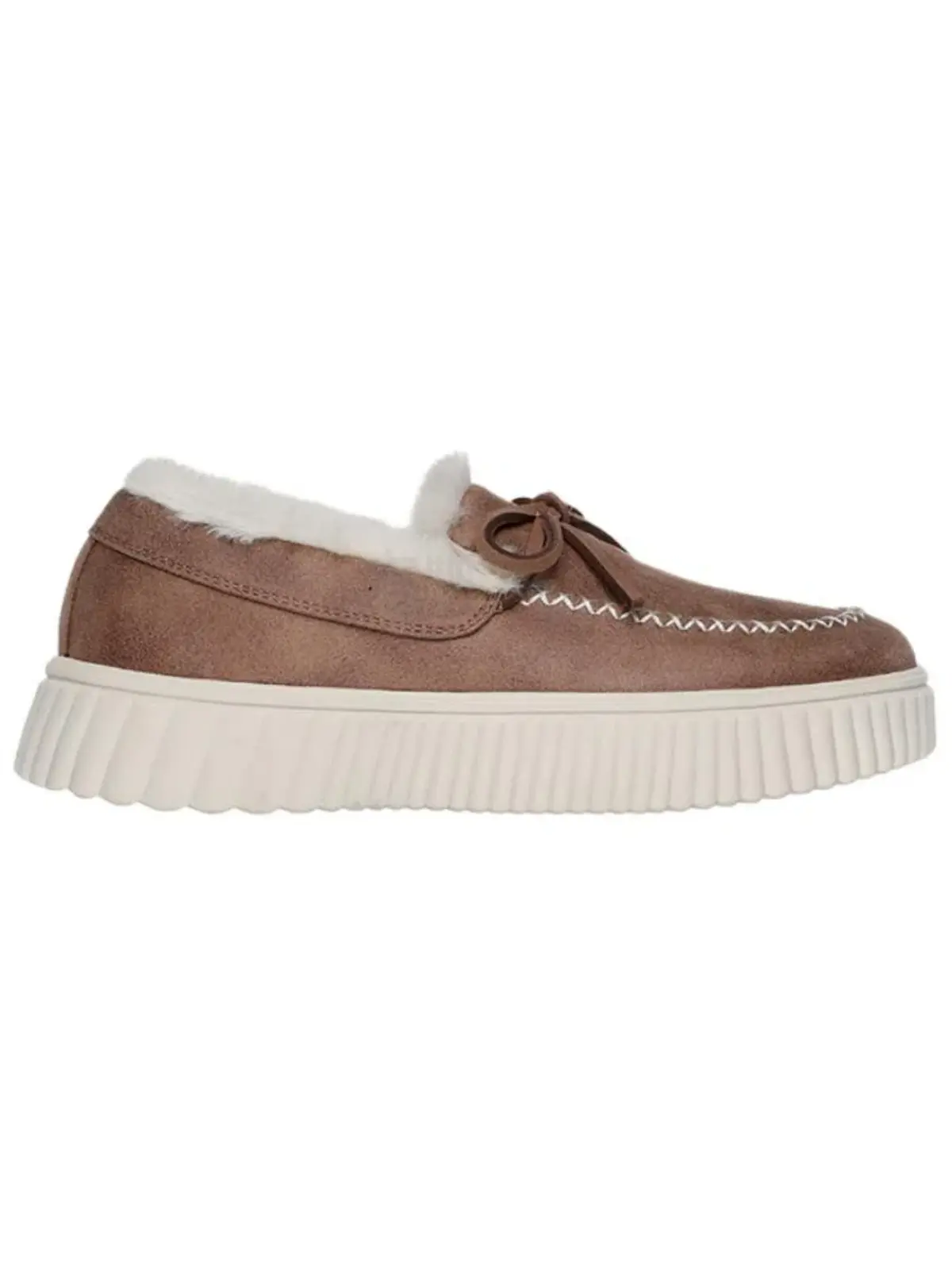 Women's Synthetic Wool Moccasin Shoe - Soft Platform Style with a Cushioned Sole and Casual Slip-on Fit for All-Day Wear