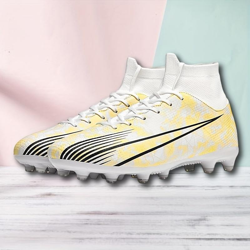 LISM Men's Soccer Cleats - Lace-Up Football Shoes with Cushioned PU Sole, Non-Slip Traction for Sports, Gym, Casual - Black/Blue Accent Sneakers (Unisex-like Design) - Easy-Clean Footwear, Indoor Soccer Shoes, Comfortable Fabric Insole, Sports Footwear, S