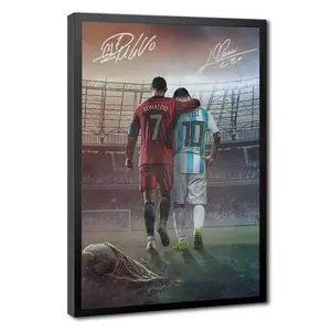 Ronaldo & Messi Football Legends Canvas Print - Wooden or Metal Frame Options - Home Decor Wall Art - Ideal Bedroom Decor & Gifting Item