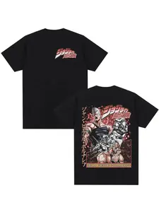 Anime JoJo Bizarre Adventure Jan Pierre Polnareff T-shirts Men Women Clothing Fashion Streetwear Casual Loose Crewneck Short Sleeves T Shirts Tops