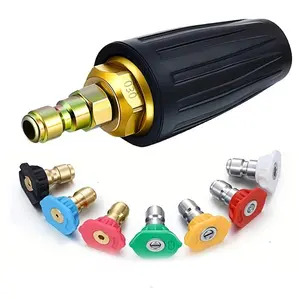 [Powerful Turbo Nozzle] 4000 PSI High Pressure Washer Nozzle, Car Wash Sprayer, Rotating Spray Head for Car Wash, Sidewalk Cleaning & Garden Irrigation, Ideal Floor Cleaner Tool