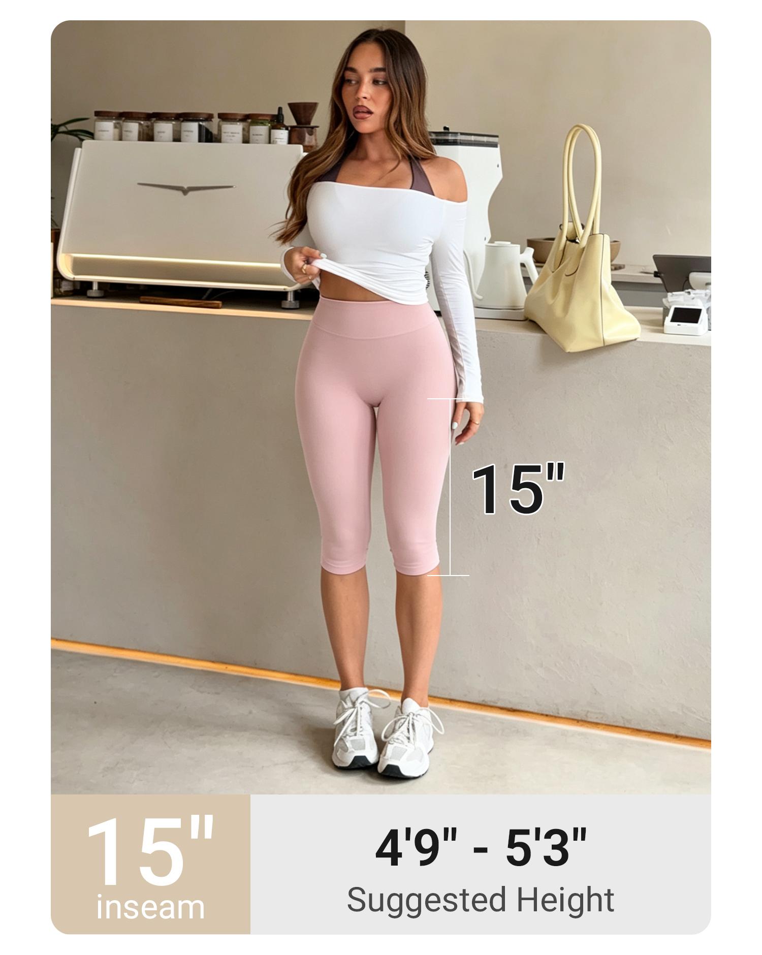 YEOREO Women's 17" High Waisted Workout Capri Leggings - No Front Seam, Hidden Scrunch, Everyday Active for Gym Yoga - Summer Finds, Soho Chic
