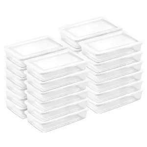 Sterilite 41 Qt Storage Box, Stackable Plastic Container, Home Organizer, White