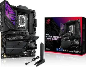 ASUS ROG Strix Z890-E Gaming WiFi - Intel Z890, LGA1851, DDR5 8800, DP, HDMI, 2xUSB4, 7xM.2, USB3.2, WiFi 7+BT, Aura RGB, 5Gb LAN, ATX, 18+1+2+2 Power, TB4, NitroPath DRAM, NPU Boost Motherboard