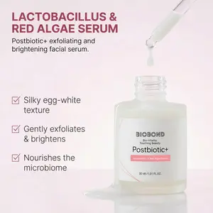 BIOBOND Lactic Acid Exfoliating Serum, For Gentle Resurfacing, Brightening, Hydrating, With Postbiotic Lactobacillus & Centella, Smooth Texture & Pore Minimizer Facial Booster, 1 Fl Oz