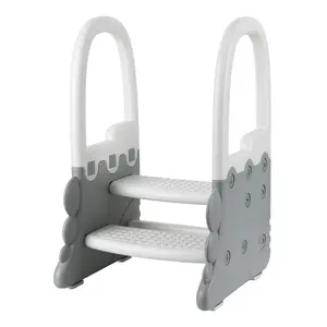 Toddler 2-Step Stool with Handrails, Non-Slip Kids Step Ladder, Potty Training Helper for Bathroom Sink, Toilet and Kitchen Counter