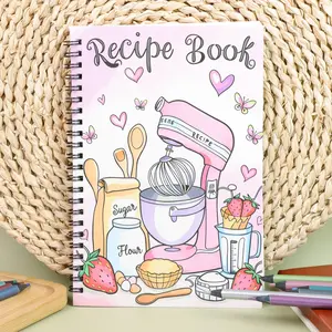 1PC Empty Pages Notebook for Culinary, Pastry & Meal Planning, Planner, Spiral Binding,Perfect Present for Home Cooks & Expert Chefs,Kitchen Journal,Stylish Cover,Sturdy Spiral Binding,Recipe Collection