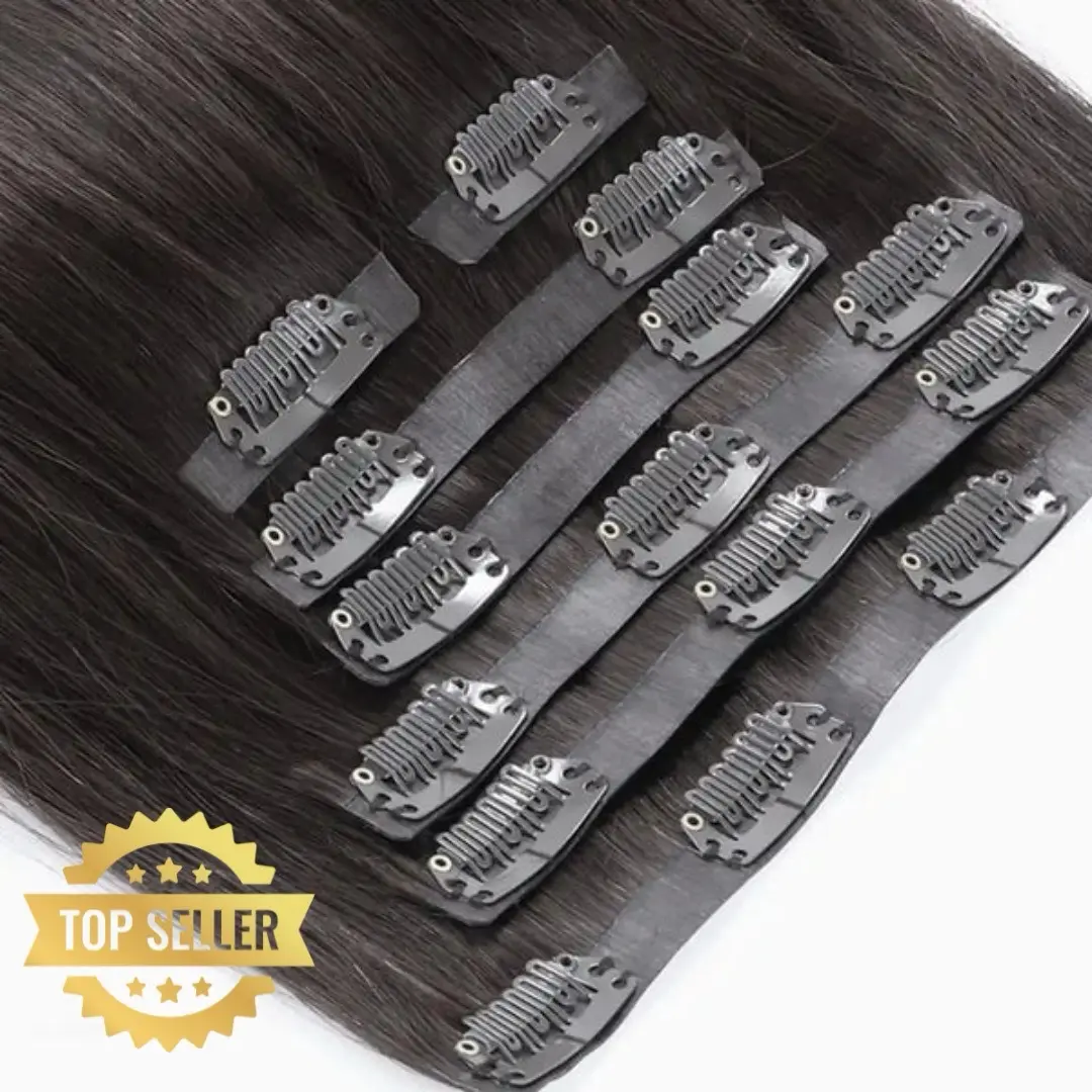 Human hair Seamless clip-ins gentle hair extensions no tangle no shedding for thin hair or all hair types