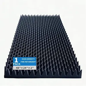 Sound Foam Panels, 1 Pack 48"*24"*2" High-Density Egg Crate Acoustic Foam, Sound Dampening Panels for Recording Studios, Gaming Rooms & Offices