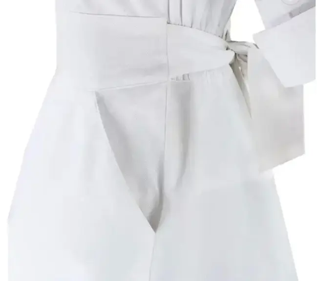 white beach mini dress Kyra | Midi Dress | White Gauze - Boho Relaxed Fit Balloon-Sleeved Cotton