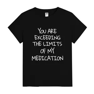 Funny Milk Silk Tee with 'You Exceed My Medication Limits' Slogan – Slightly Stretchy, Unisex Casual Shirt, Perfect Medication Humor Gift in Plus Sizes S-XXXL