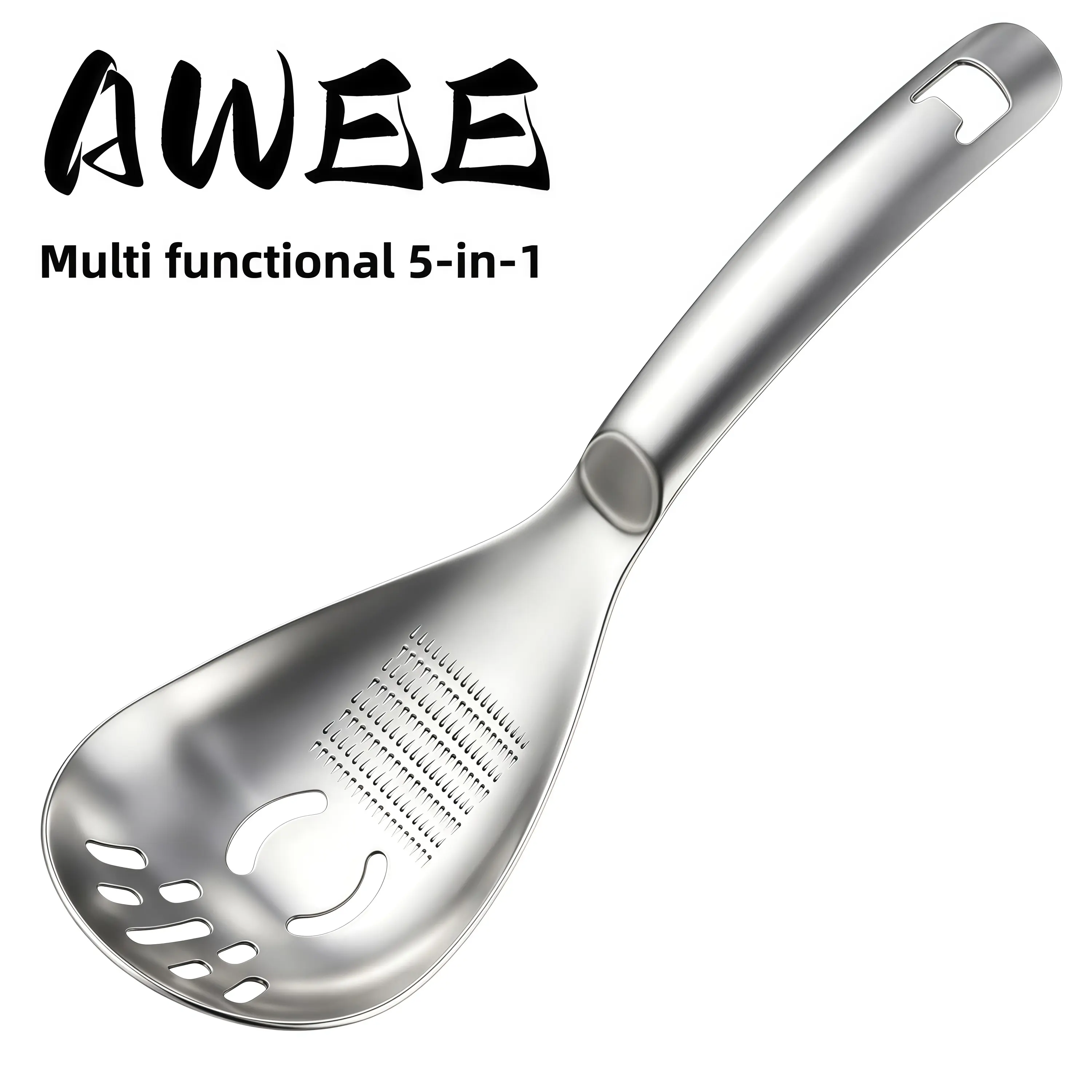 Food Grade 304 Stainless Steel 5-in-1 Multifunctional Cooking Spoon Kitchen Gadget