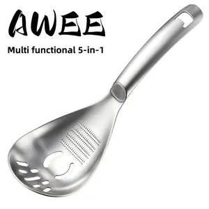 Food Grade 304 Stainless Steel 5-in-1 Multifunctional Cooking Spoon Kitchen Gadget