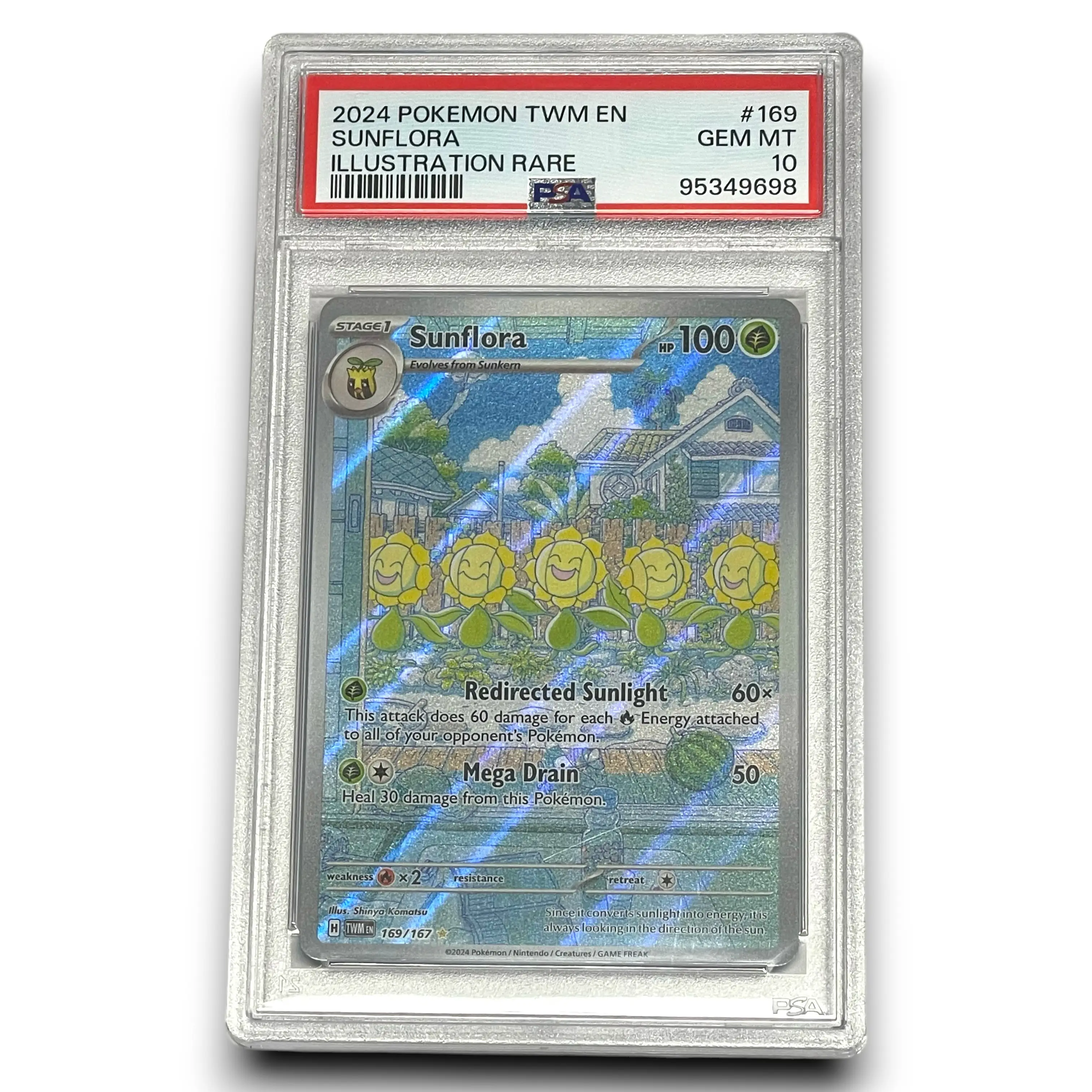 PSA 10 Sunflora Illustration Rare Pokemon Twilight Masquerade (TWM) #169 English Qty 1 Graded GEM MINT