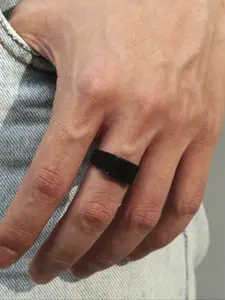 Men's Fashion Simple Geometric Long Rectangle Ring, Stylish Minimalist Design, Perfect for Daily Wear, Trendy Jewelry Accessory