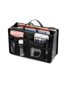 Minimalist Casual Plain Organizer Insert Bag, 1 Piece Nylon Organizer Insert Bag For Handbag, Tote Bag & Travel Bag