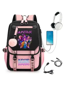 Kpop Backpack Lisa Rose JISOO Jennie Shouler Bag Messenger Bag Fashion Cute Versatile Backpack USB Charging Backpack