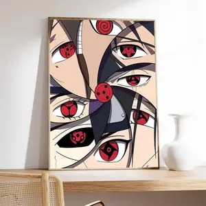 Naruto Eyes Manga Poster, Anime Wall Art, Home Decor Gift for Anime Lovers, No Frame Artistic Room vintage poster Ornaments Decoration Print Photo