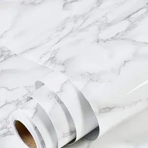 1 Roll White Gray Pink Contact Paper Marble Wallpapers Peel and Stick Countertops Backsplash for Kitchen Waterproof Renter Friendly Wallpaper Self-Adhesive Vinyl Watertight Wallpaper Great As Cabinets Drawer Shelf Wall Crafts Wall Paper Decorations
