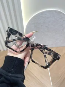 Vintage Style Y2K Transparent Glasses for Women, Stylish Square Frame Eyewear for Daily Use, Perfect for School Photos, Square Eyeglass Frame