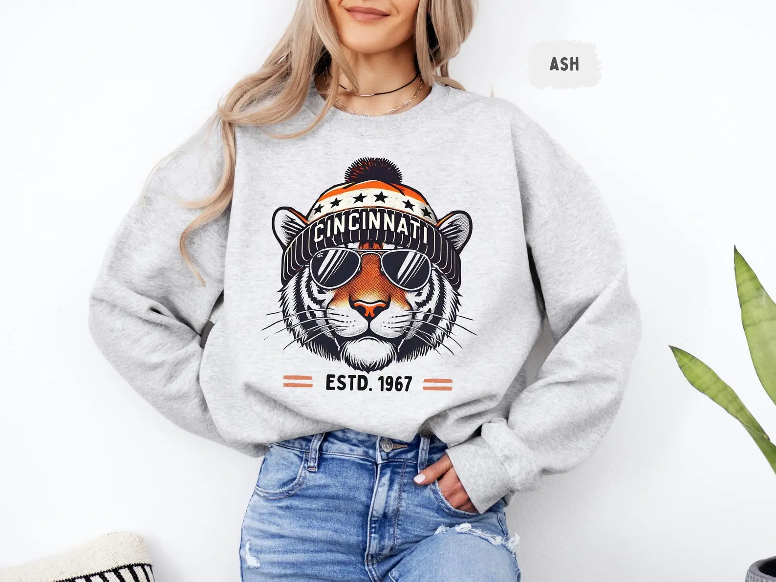 Cincinnati Football Sweatshirt - Unisex Crewneck, Bengal Fan Gift, Sports Team Apparel, Cozy Pullover,, Cincy Game Day Gear