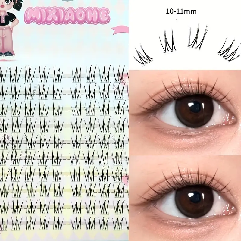 MIXIANOHE cleaning sensation with 100 clusters of fresh Korean style eyelashes, High quality eyelashes, long-lasting, non removable, segmented, sustainable use, beginner's manual DIY, easy to use, Valentine's Day gift, Cosmetic False Lashes