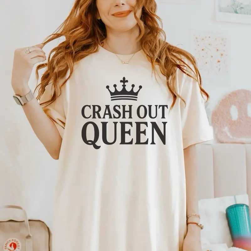 Crash Out Queen Bella Canvas Tshirt, Graphic Tee, Unisex Jersey Shirt, Short Sleeve Top, Crown Design Shirt, Shirt for Moms Casual Cotton
