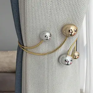 1pc Modern And Simple Alloy Curtain Tieback, No Drill Curtain Organizer Clip, Window Decoration, Curtain Holdback Gifts Birthday Graduation, Interior Decoration Accessories